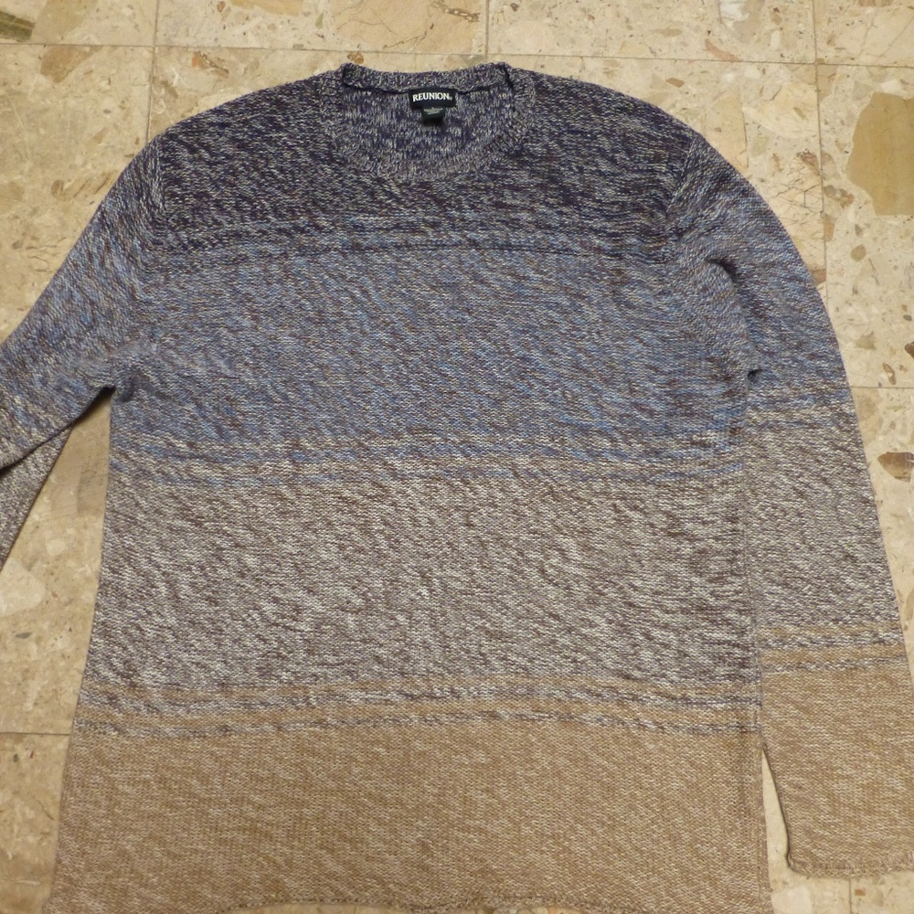 REUNION   knit ombre tweed warm  WEEKEND SWEATER L